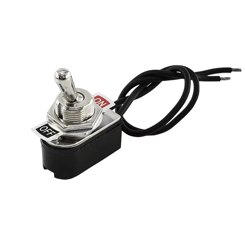 

2pcs 6A Toggle Switch Rocker SPST Contacts Switch Toggle with Wire Switch 12mm Cutout 1PCS 6A/125V Black Silver