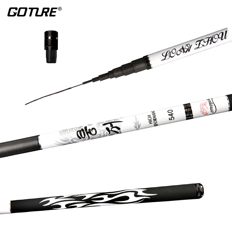 Goture-Telescopic Carbon Fiber Hand Fishing Rod, Ultralight, Super Hard, 2.7-10m, Travel, Stream, Freshwater, Carp