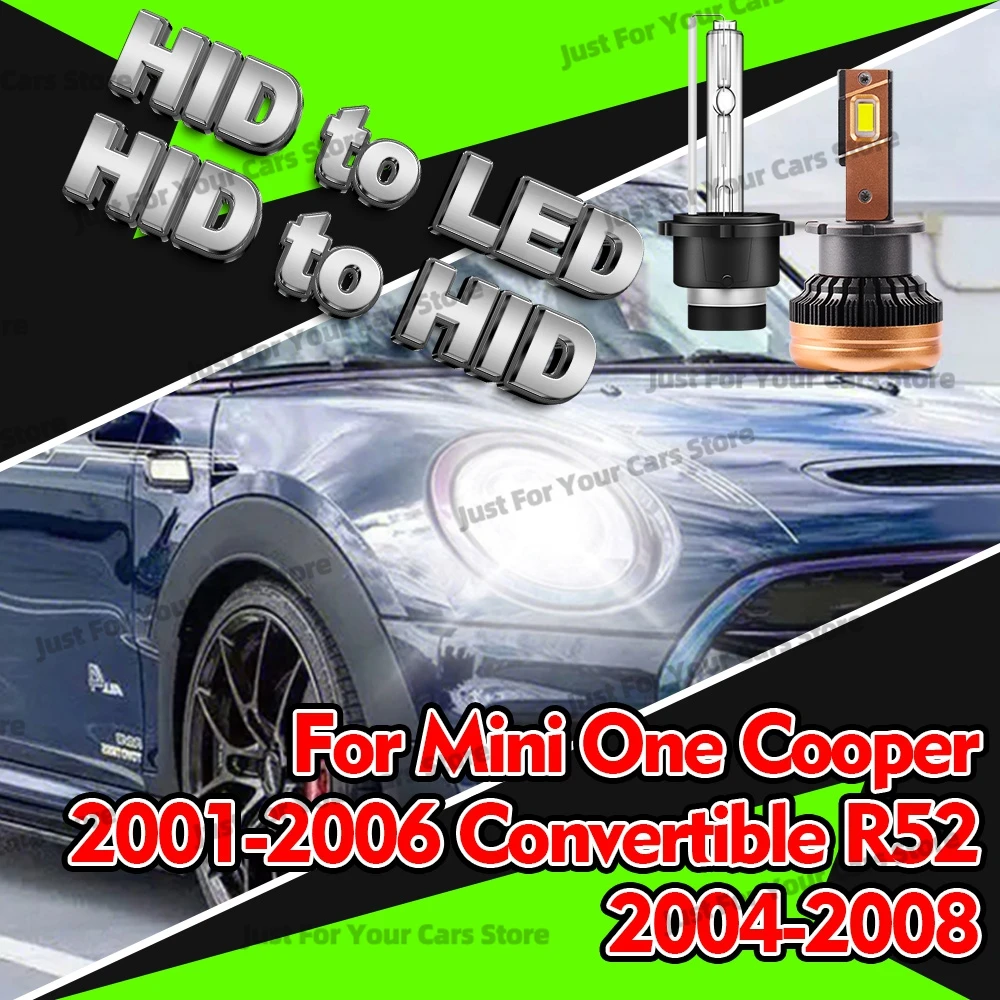 

2x Xenon HID Headlamps / LED Headlights D2S 6000K For Mini One Cooper 2001-2006 Convertible R52 2004-2008