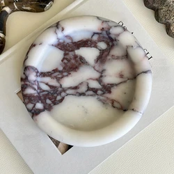 Luxury Calacatta Viola Natural Marble Stone Catchall Tray Small Jewelry Plate Home Decor