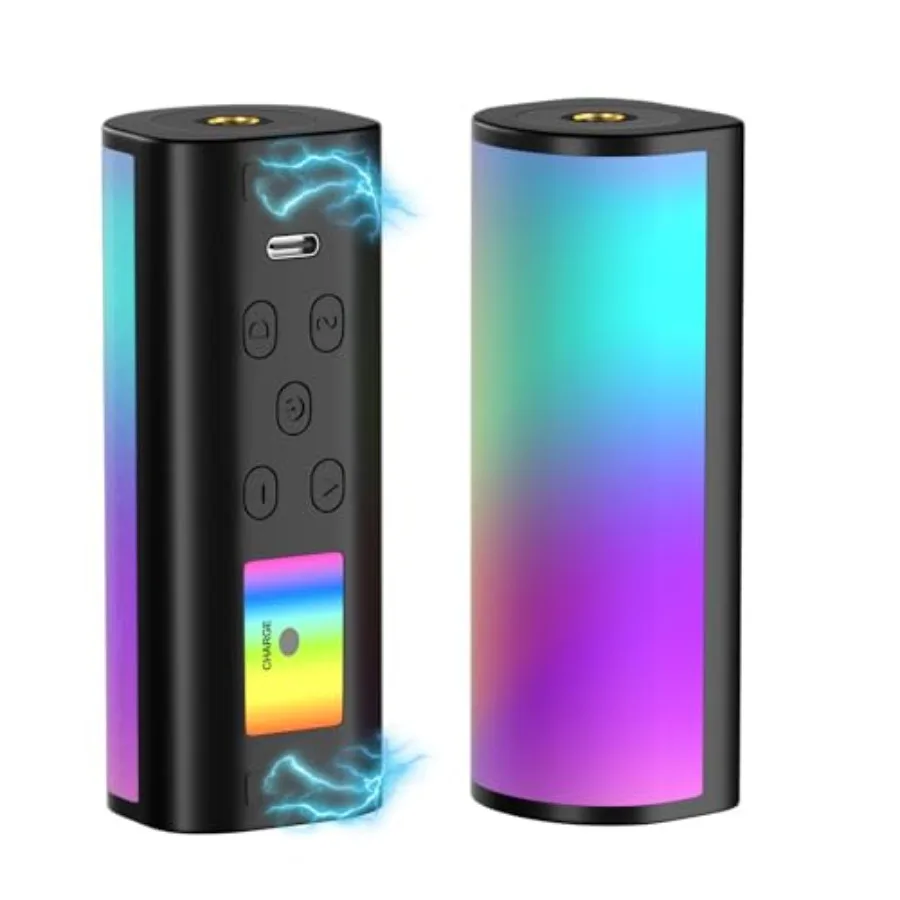 

Magnetic Handheld Light Wand, 360°Full RGB Mini LED Video Light Stick, 1200mAh 2500-7000K 13 Effect Dimmable Camera Tube Light