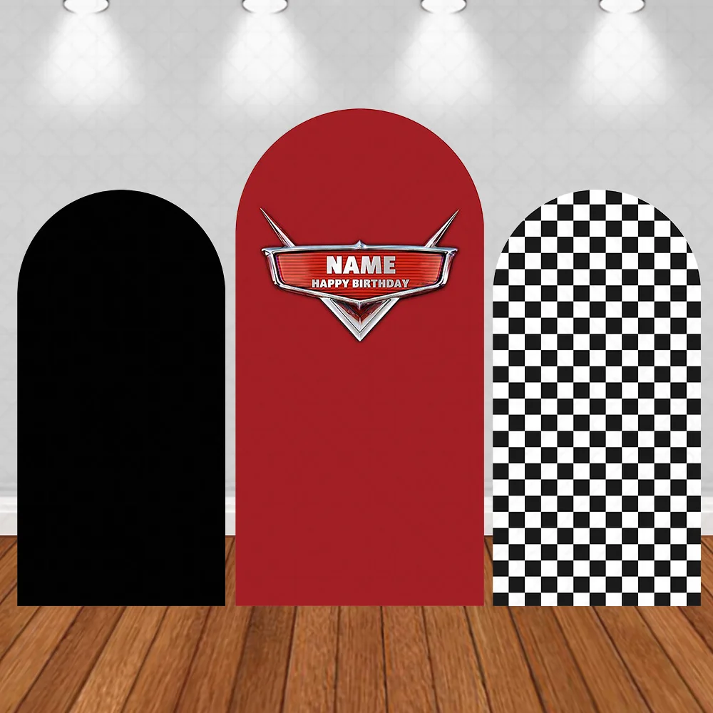 Fond d'anniversaire sur le thème de la course pour garçons, couvertures de noms DIY, arrière-plan de Photo en arc de Chiara, décorations d'anniversaire rapide et d'un joyeux anniversaire