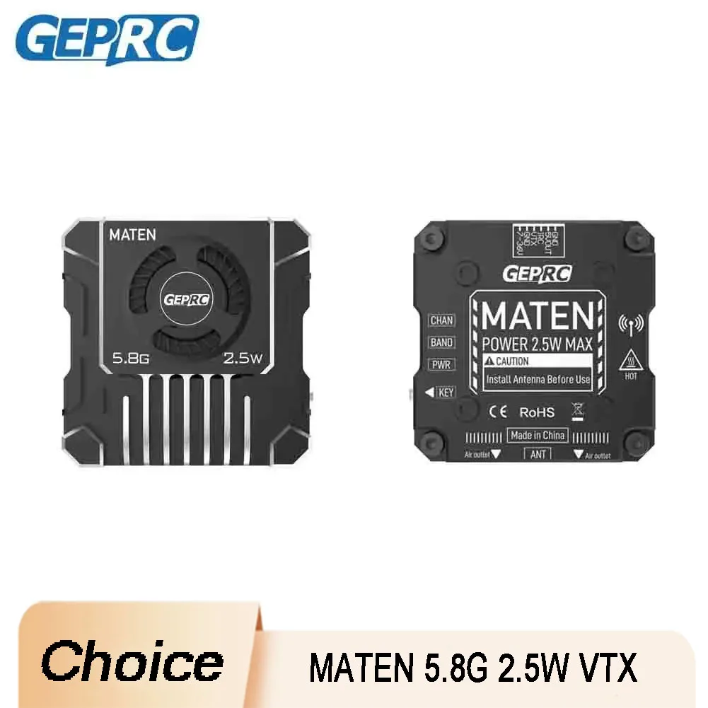 

GEPRC MATEN 5.8G 2.5W VTX PRO 2500mW High Power CNC Aluminum Heat Dissipation For FPV Long Range Racing Enthusiasts