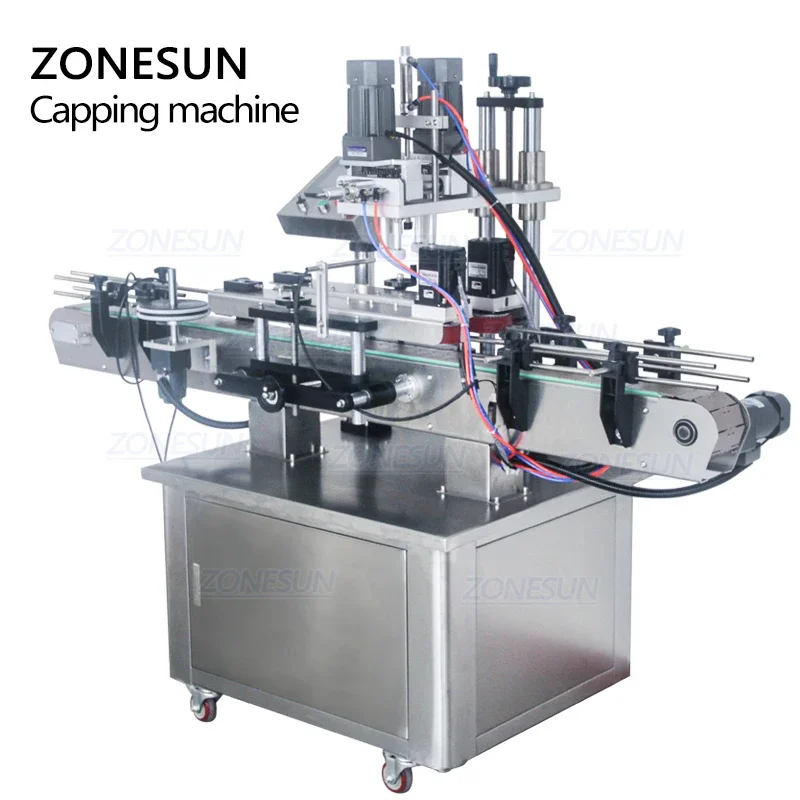 ZONESUN-máquina tampando automática do frasco, bonde, plástico, vidro, cristal, champô, cosmético, loção, mel, ZS-XG440