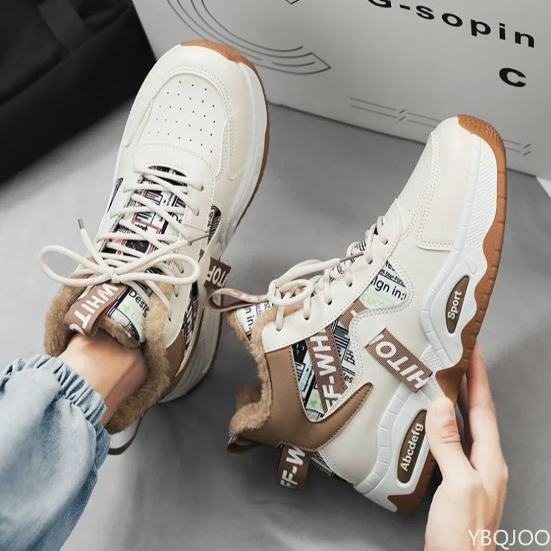 أحذية الثلوج الرجال التمهيد عالية أعلى الشتاء طالب الرياضة أفخم الدانتيل يصل المضادة للانزلاق مريحة في الهواء الطلق الدافئة الباردة والدليل على أحذية قطنية #4