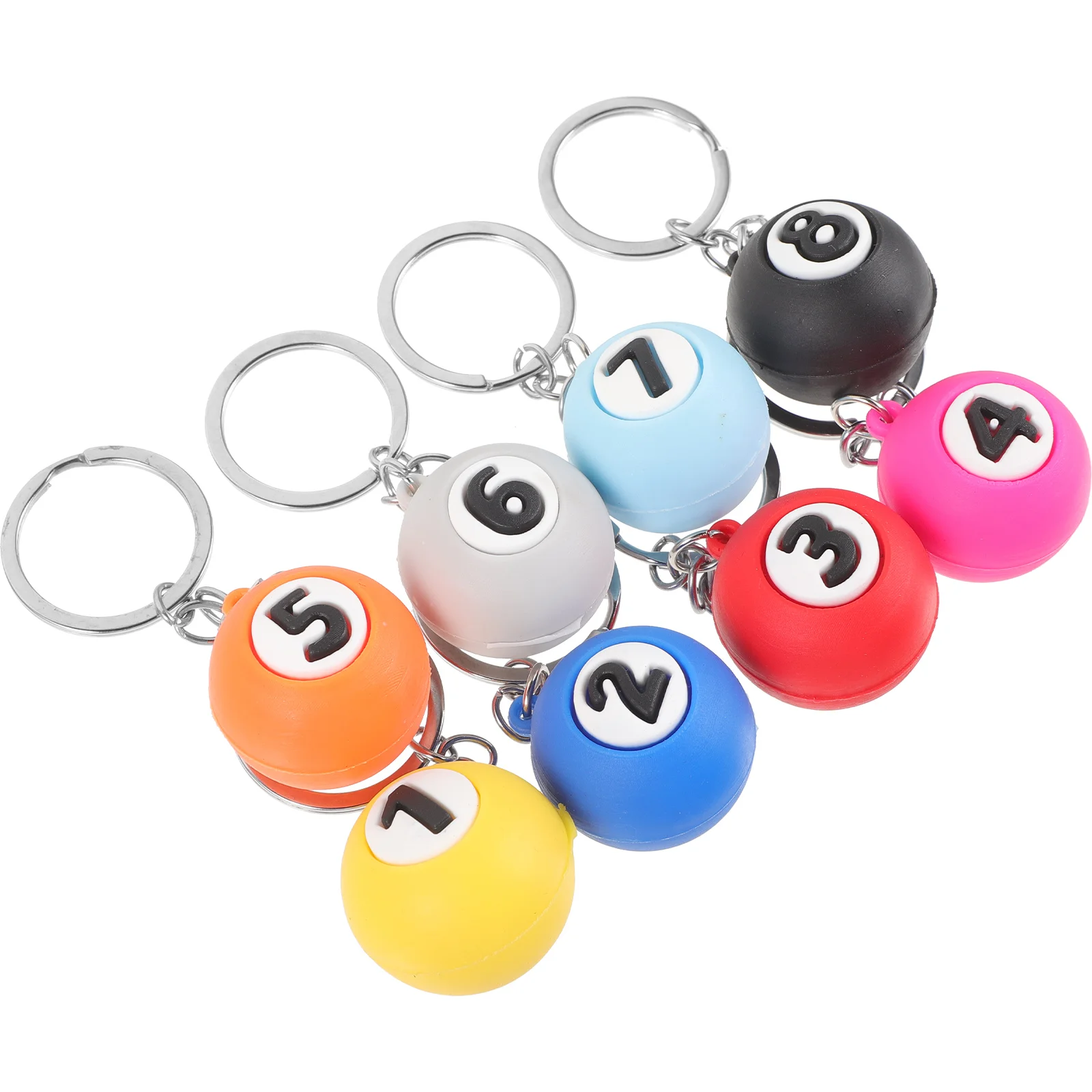 

Creative Billiards Keychain Pendant Personalized Bracelet Internet Celebrity School Bag Small Gift (8pcs)