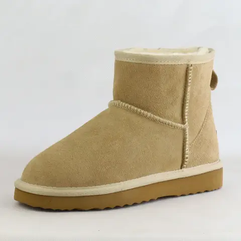 Genuine Leather Australia Classic Women Snow Boots Women's Cow Leather Ankle Boots EVA Sole Thick Plush Warm Lady Winter Boots