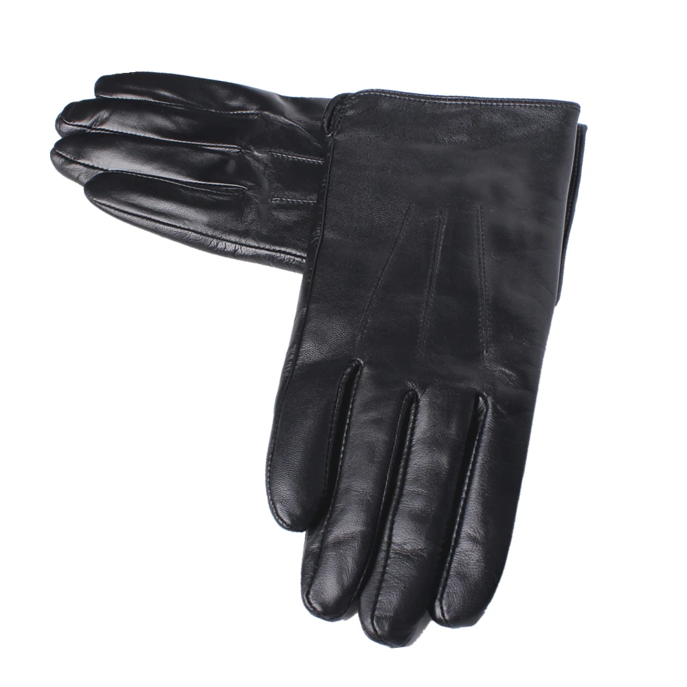 GOURS-guantes de piel auténtica para hombre, Manoplas de piel de cabra, forro polar, cálidas, a la moda, para conducir, novedad, invierno, GSM043