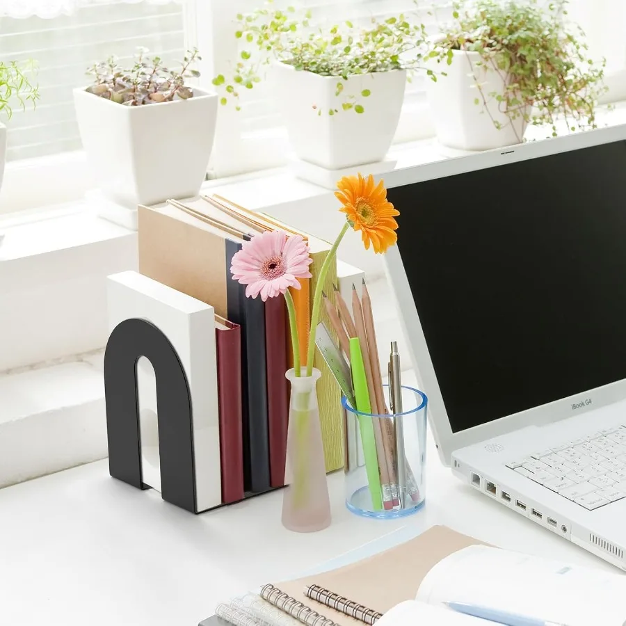 Heavy Duty 10 boekensteunen 1 paar zwarte boekensteunstopper voor zware boeken Ideaal voor kantoor- en thuisboekenplanken Perfect om vast te houden B