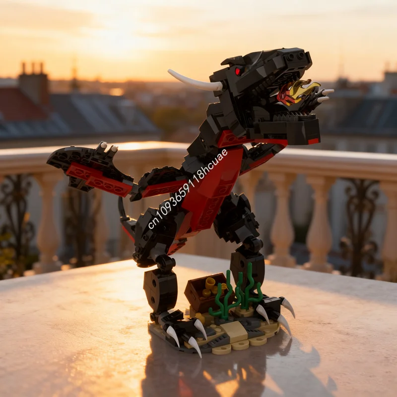 

423 шт. MOC, модель черного дракона, строительные блоки, архитектура, сборка, рождественские подарки, идея «сделай сам», образовательные кирпичные игрушки, детский день рождения