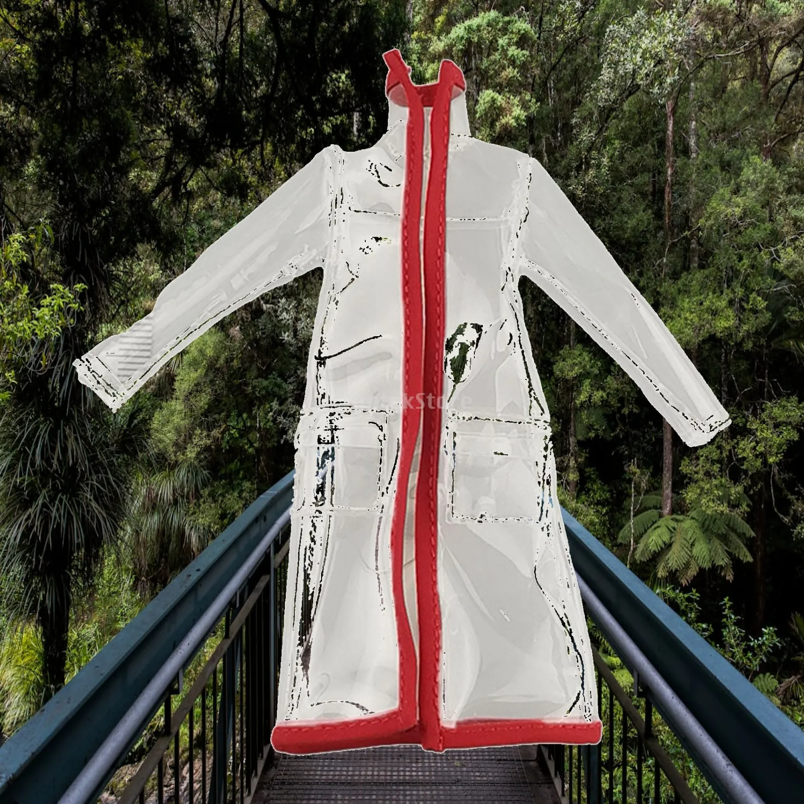 1/12 Scale Hooded Raincoat Doll Clothes Trendy Costume Dress up Accs Miniature Clothing Outfit Rainwear (Figure Not Included)
