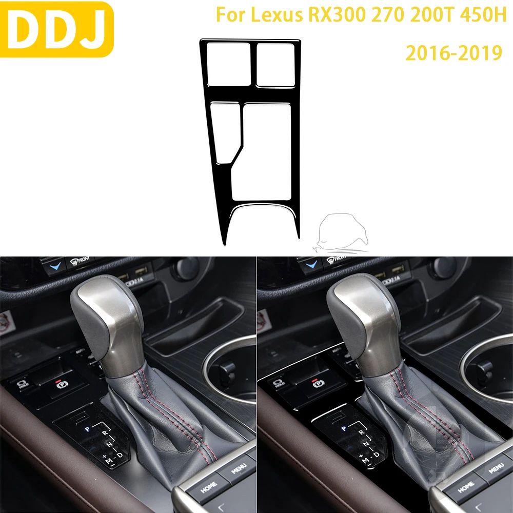 

For Lexus RX300 270 200T 450H 2016-2019 Accessories Piano Black Plastic Car Interior Gear Panel Trim Sticker Decoration LHD RHD