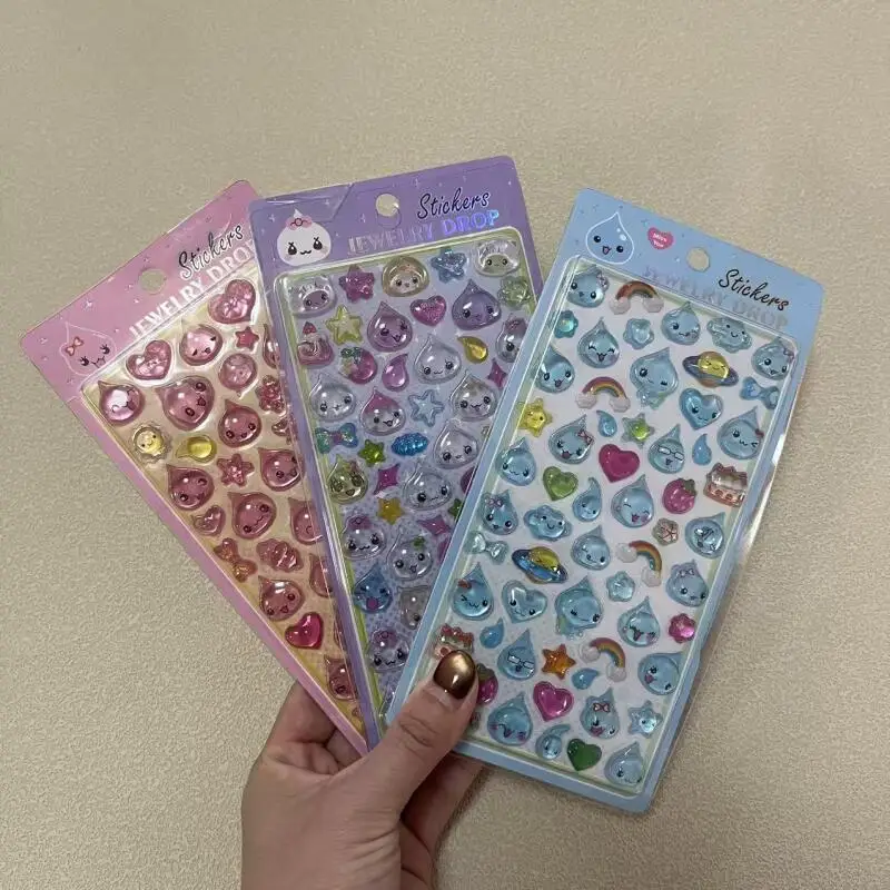 

Kawaii New Water Droplet 3D Colored Stickers Cartoon Diy Water Cup Hand Account Phone Case Toy Birthday Gifts for Boys and Girls