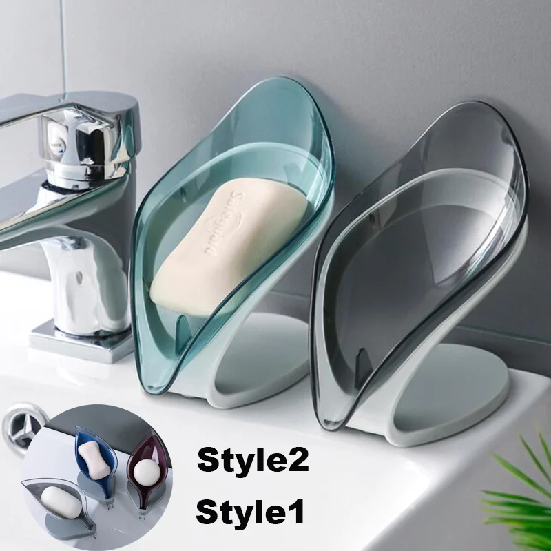 

Держатель для мыла в форме листа, ящик для хранения мыла для душа в ванной, держатель для тарелки, держатель для тарелки, бесплатный перфорационный слив, пластиковая коробка, поднос, настенная полка