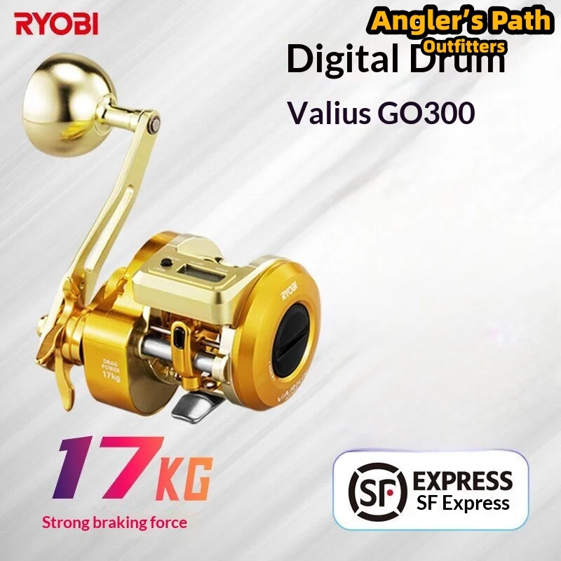 Ryobi Digital Display Drum Fishing Reel Varius Gd300 17kg Max Drag Saltwater Resistant Metal For Offshore Boat Sea Fishing