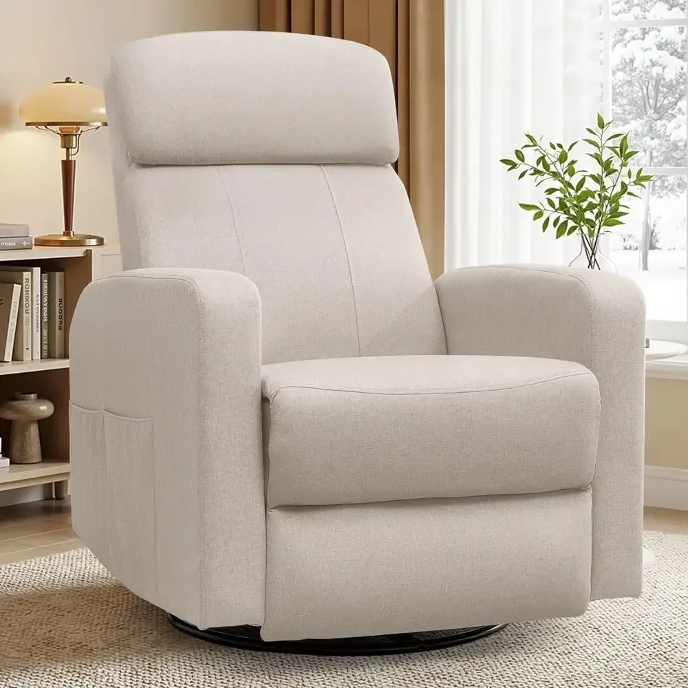 

Power Swivel Recliner Chairs or Adults, Electric Glider Rocking Chair Nursery, Glider Recliner Nursery Chair with Classiied Side