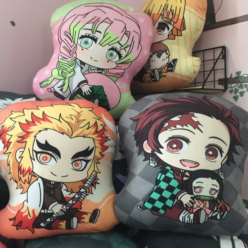

40cm Demon Slayer Colorful Bottom Sitting Pillow Kamado Tanjirou Rengoku Kyoujurou Plush Large Cushion Pendant Kanroji Mitsuri