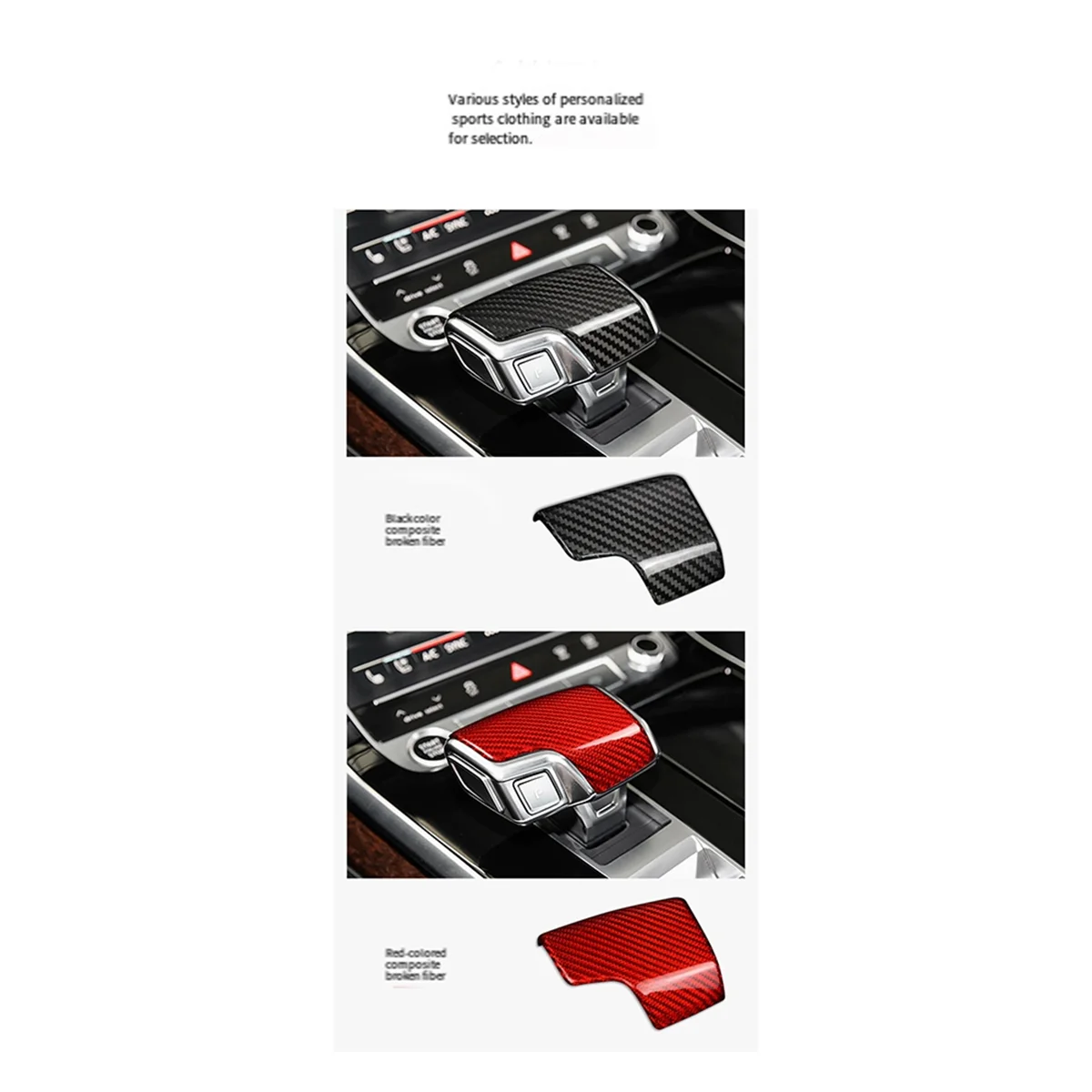 

NEW_For Audi Shifter Knob Decorative Cover Sticker Black