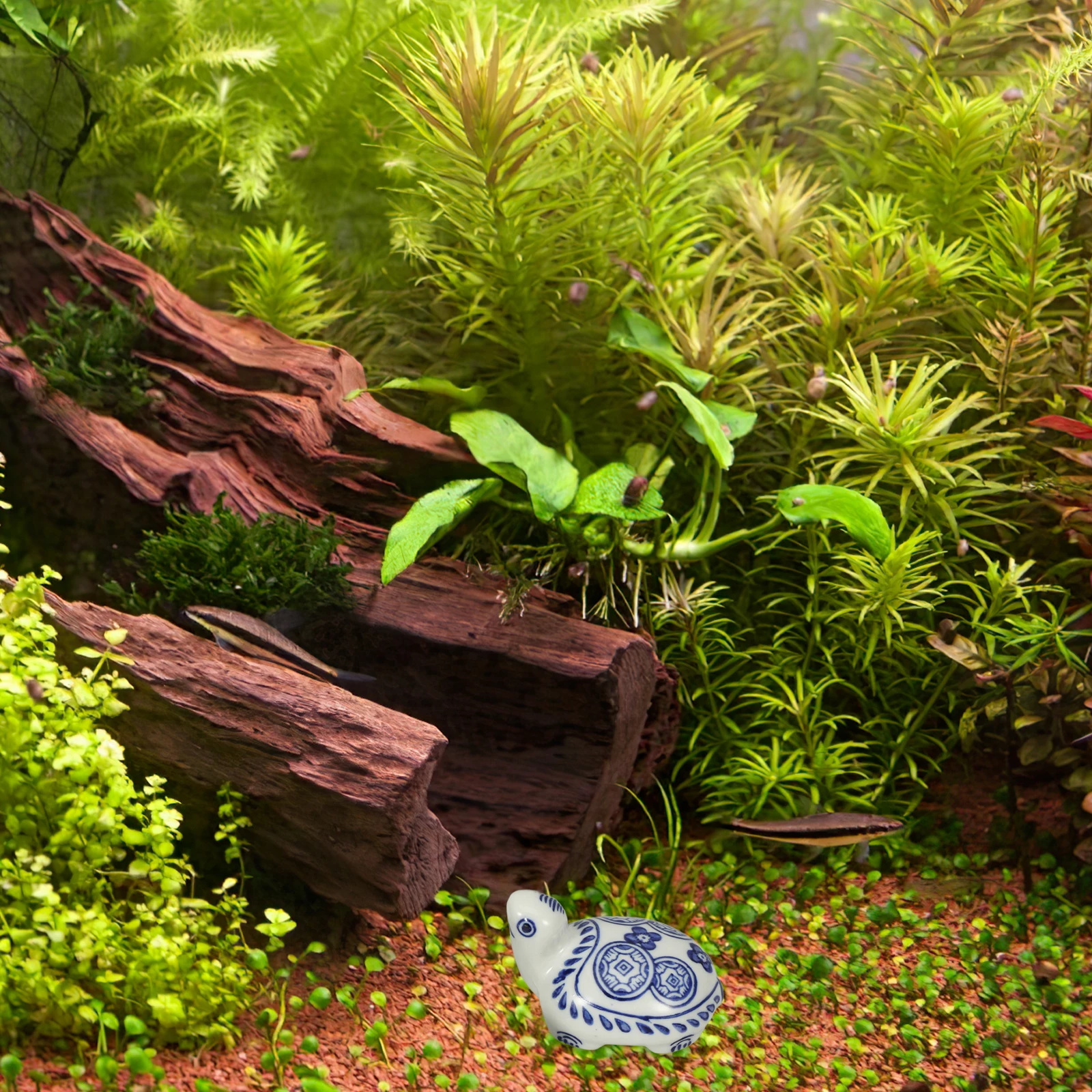 

2 Pcs Decoration Floating Turtle Ornaments Aquarium Large Fish Tank Animal Figurine Statue Ceramic