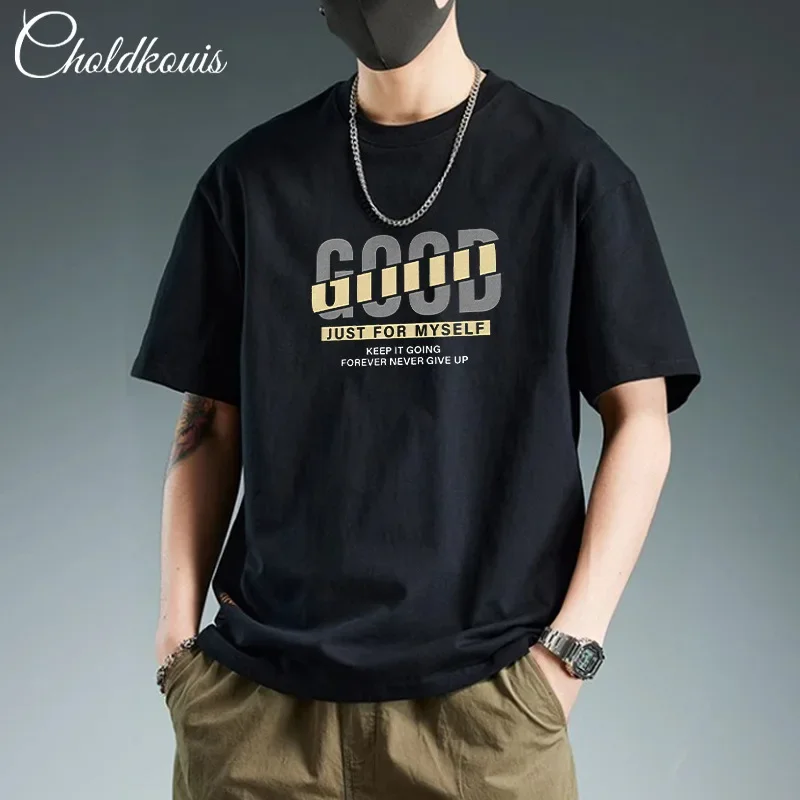 

Сверхпрочные хлопковые футболки с короткими рукавами, мужские летние новые модные американские уличные повседневные модные футболки, мужская одежда, топы