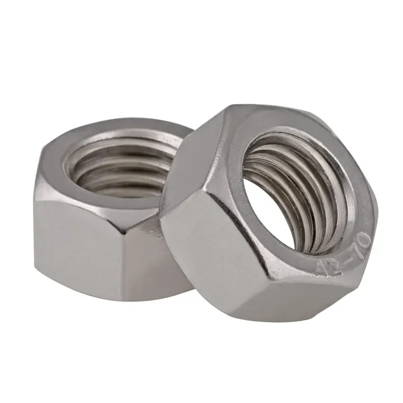 

304 Stainless Steel Coarse Thread American Hexagon Nut UNC Hex Nut 4#-40 -- 3/4-10 5Pcs