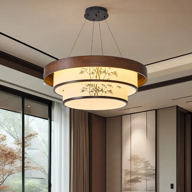 

Modern Bamboo Leaf Solid Wood Chandelier Used for Kitchen and Dining Room Living Room Pendent Lamp Interior Lighting Fixtures