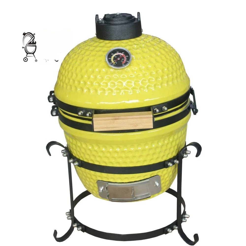 13 Inch Mini BBQ Outdoor Smoker Oven Charcoal Barbecue Ceramic Egg Kamado Grill