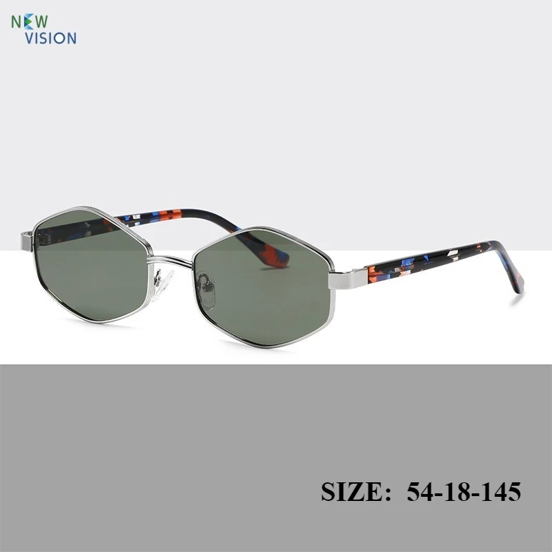 

2025 New Women Sunglasses Multilateral Metal Narrow Frame Diamond Fashion Outdoor Polarized UV Resistant Acetate Sun Glasses