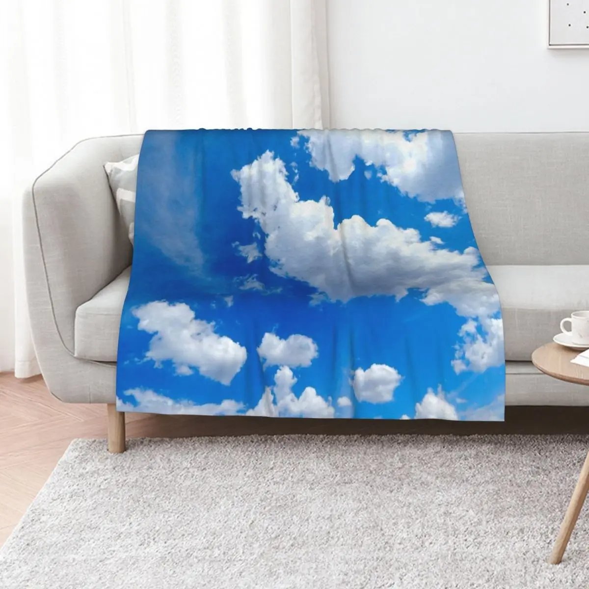 

blue sky and clouds Throw Blanket Soft Plaid Warm halloween Decorative Throw Blankets