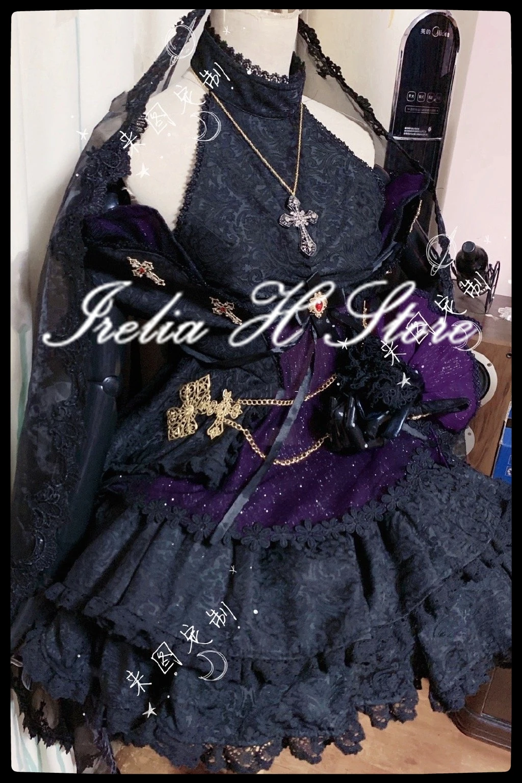 ازور لين تأثيري زي للإناث ، فستان زفاف للعروس ، حجم مخصص ، مصنوع ، أسود ، إيريليا ح ، Z23 ، Z23