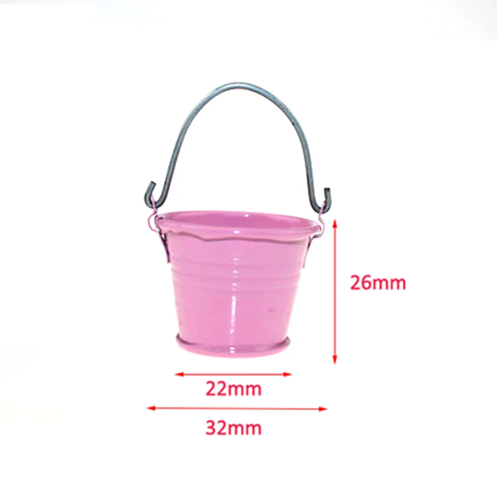 1Pcs 1/12 Doll House Miniature Metal Bucket Simulation Pail Model Toys for Mini Decoration Dollhouse Accessories