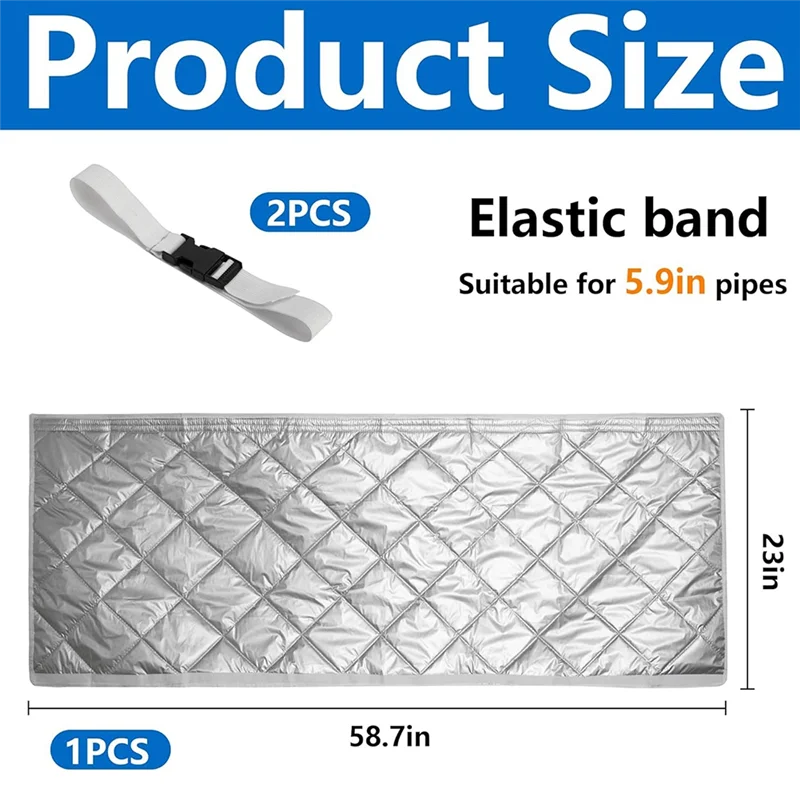 ABKP-Coperchio per tubo flessibile per condizionatore d'aria trapuntato, involucro per tubo flessibile isolato AC con 2 cinghie con fibbia, manicotto per tubo flessibile