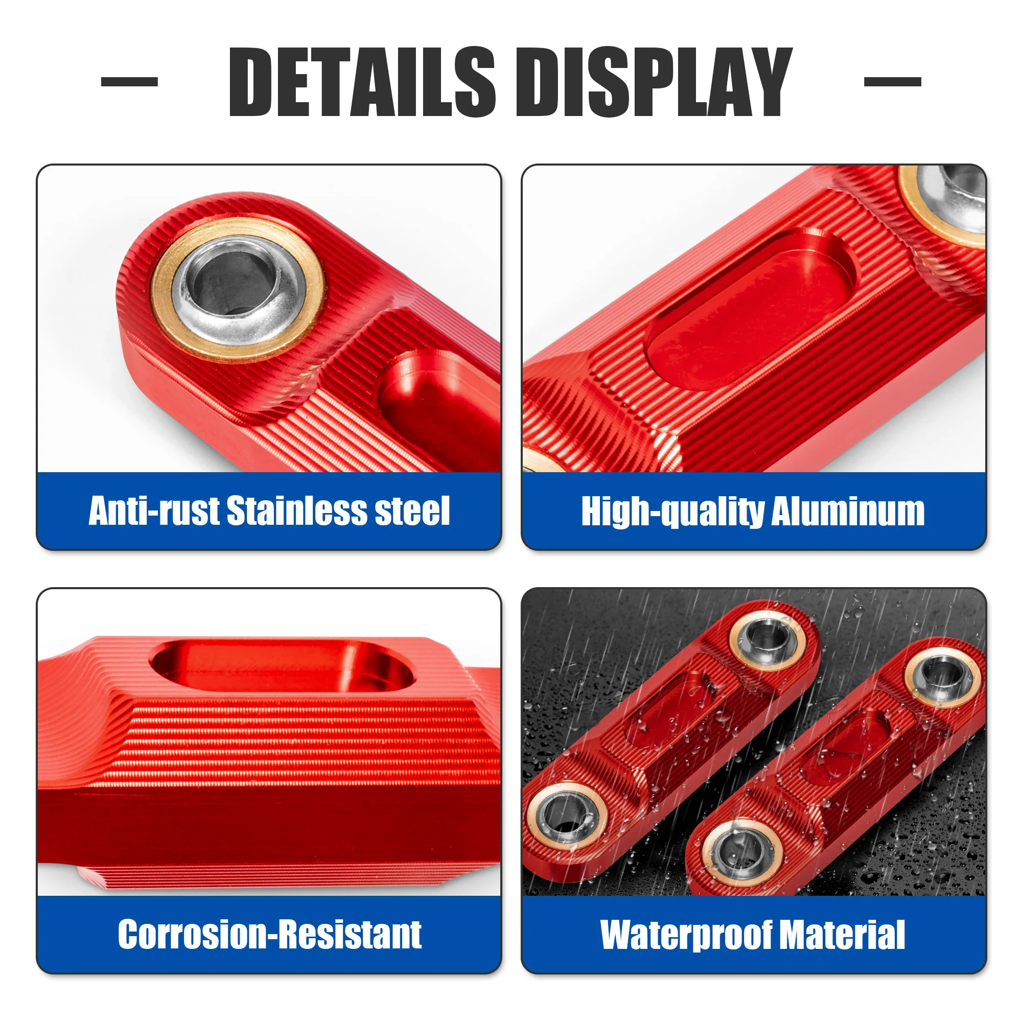 8mm Heim Joint Sway Bar End Links | Cylindrical Front Arm Linkage Kit | Compatible with Can-Am Spyder F3 / RT / ST / RS