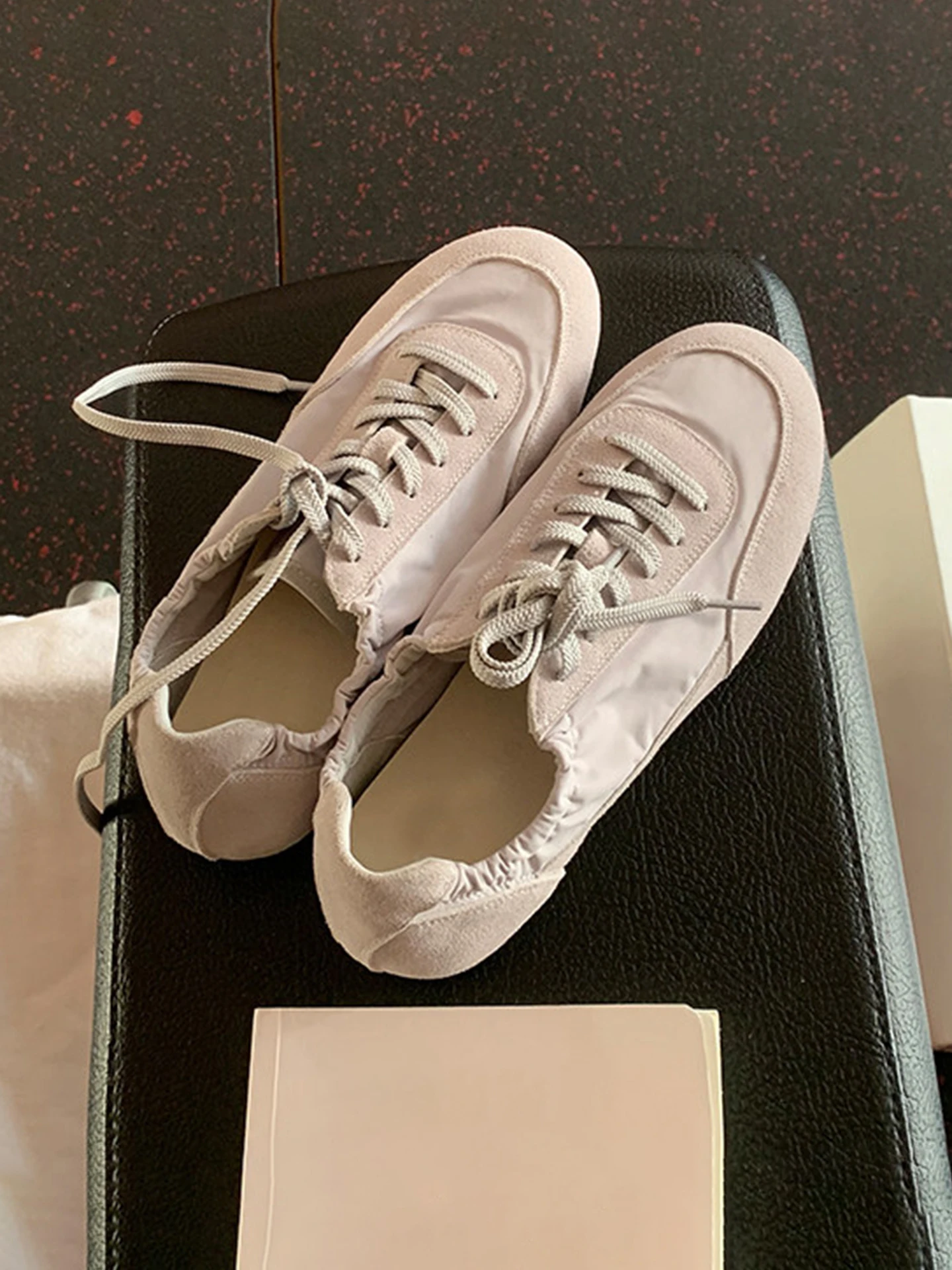 casual-ballet-deux-oes-women's-college-sle-pleated-leather-version-spor-low-top-glue-welding-rubber-outsole-cross-bule