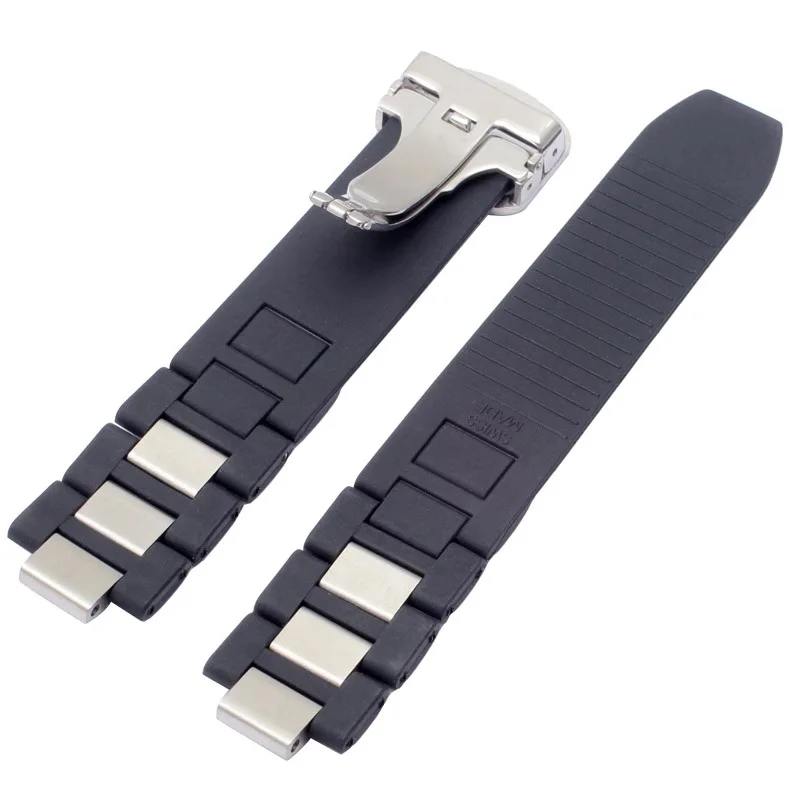 Waterproof Rubber Watch Strap for Cartier 21Th Century Series Silicone Black White Men Women Watch Band Accessories 20 * 10mm