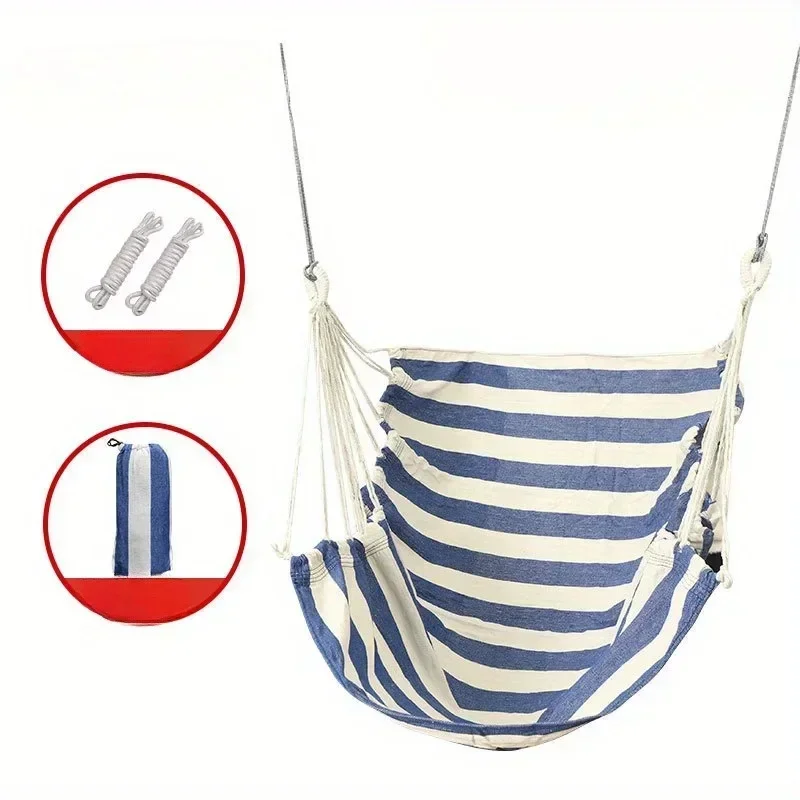 1pc Swing Rocking Chair(With Storage Bag Outdoor Hammock Chair Canvas Leisure Swing Chair No Pillow Or Cushion Dormitory Hammock