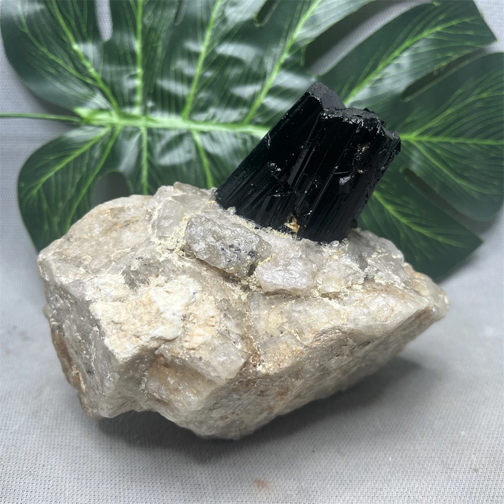 Natural Black Tourmaline & Crystal Mineral Specimens Original Gemstone Home Room Decoration Spiritual Prayer Stone Healing