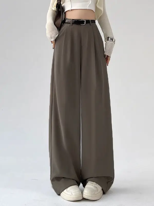 Multicolor Office High-waisted Wide-leg Suit Pants Women's 2025 Autumn Loose and Drape Casual Straight Mopping Trousers