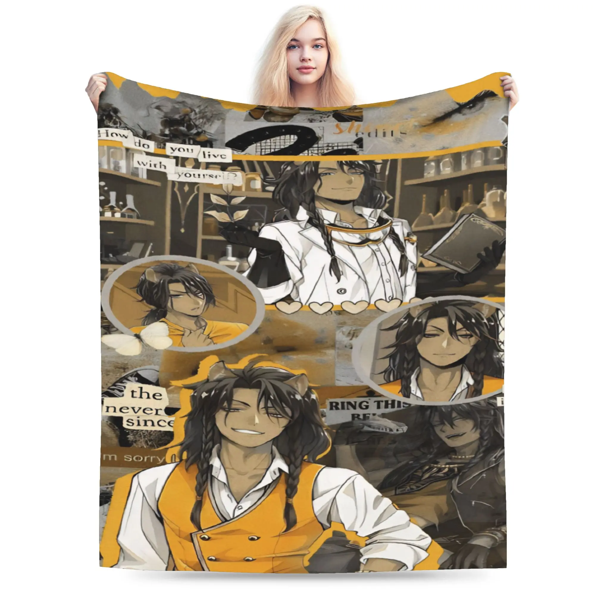 Twisted Wonderland Leona Kingscholar  Blankets Lightweight Thin Fleece Novelty Gifts  Throw Blanket Bedspread