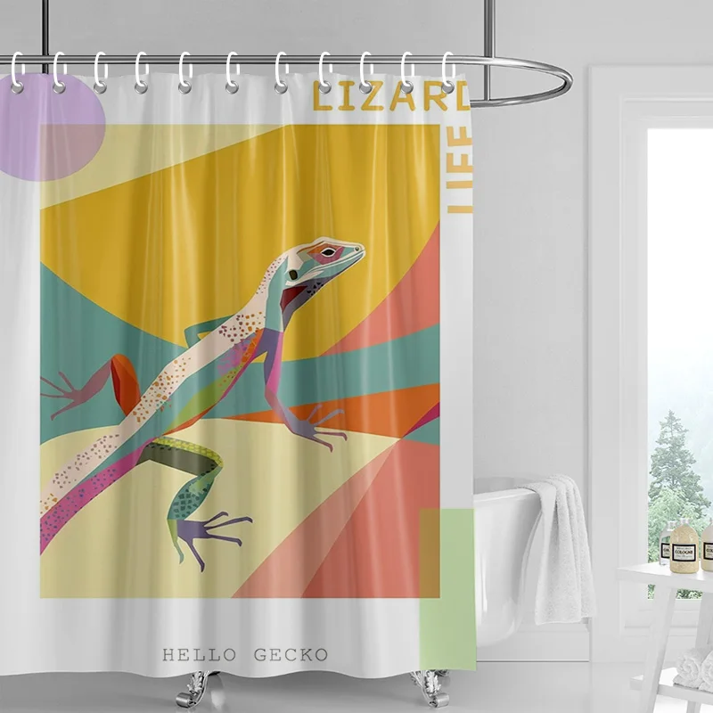 Nordic Minimalist Figure Illustration Shower Curtain Hotel Homestay Bathroom Partition Curtain Waterproof and Moisture-proof