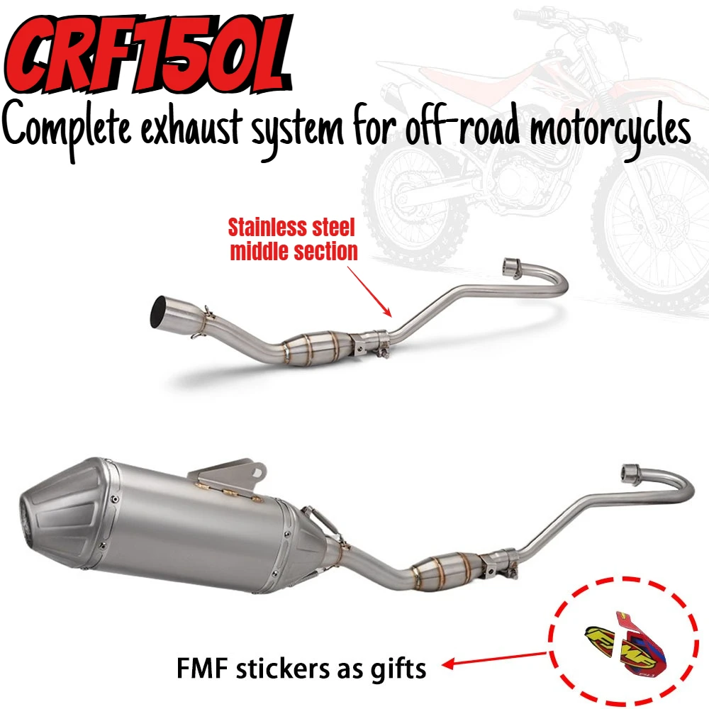

Stainless Steel Exhaust Kit for Off-road Motorcycles, Suitable For CRF150L, ​​CRF250, and CRF150 (2016-2023).