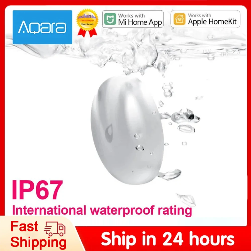 Original Aqara Zigbee Flood Water Leak Sensor Detector Alarm Security Soaking Sensor For Mijia App IP67 Water Immersing Sensor