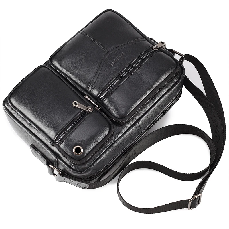 Men Genuine Leather Messenger Bag Male Top Cowhide Leather Shoulder Bag Men\'s A4 Paper Cowhide Leather Handbag