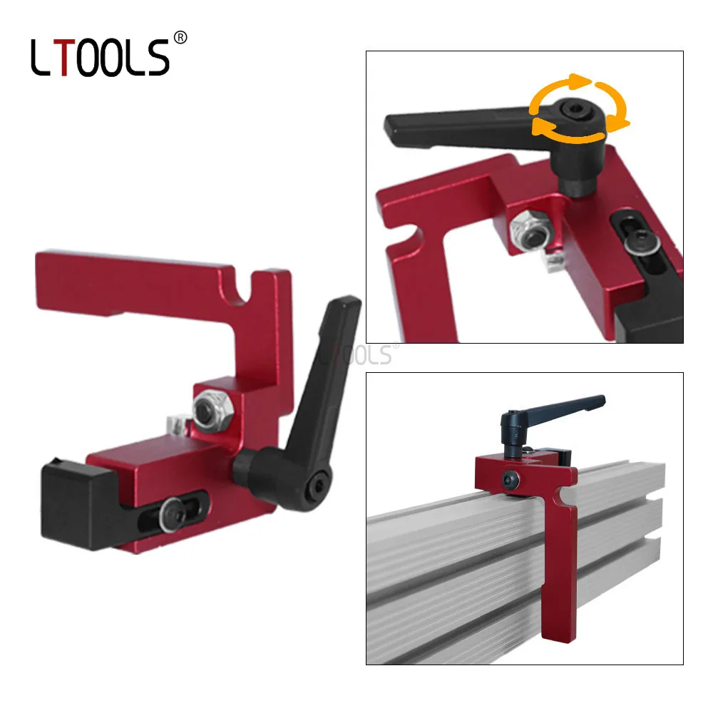 Router Table 75 Type Push Table Limiter Adjustable T-Slot Slider Stop Locator Aluminium Alloy Miter Track Limiter for Table Saw