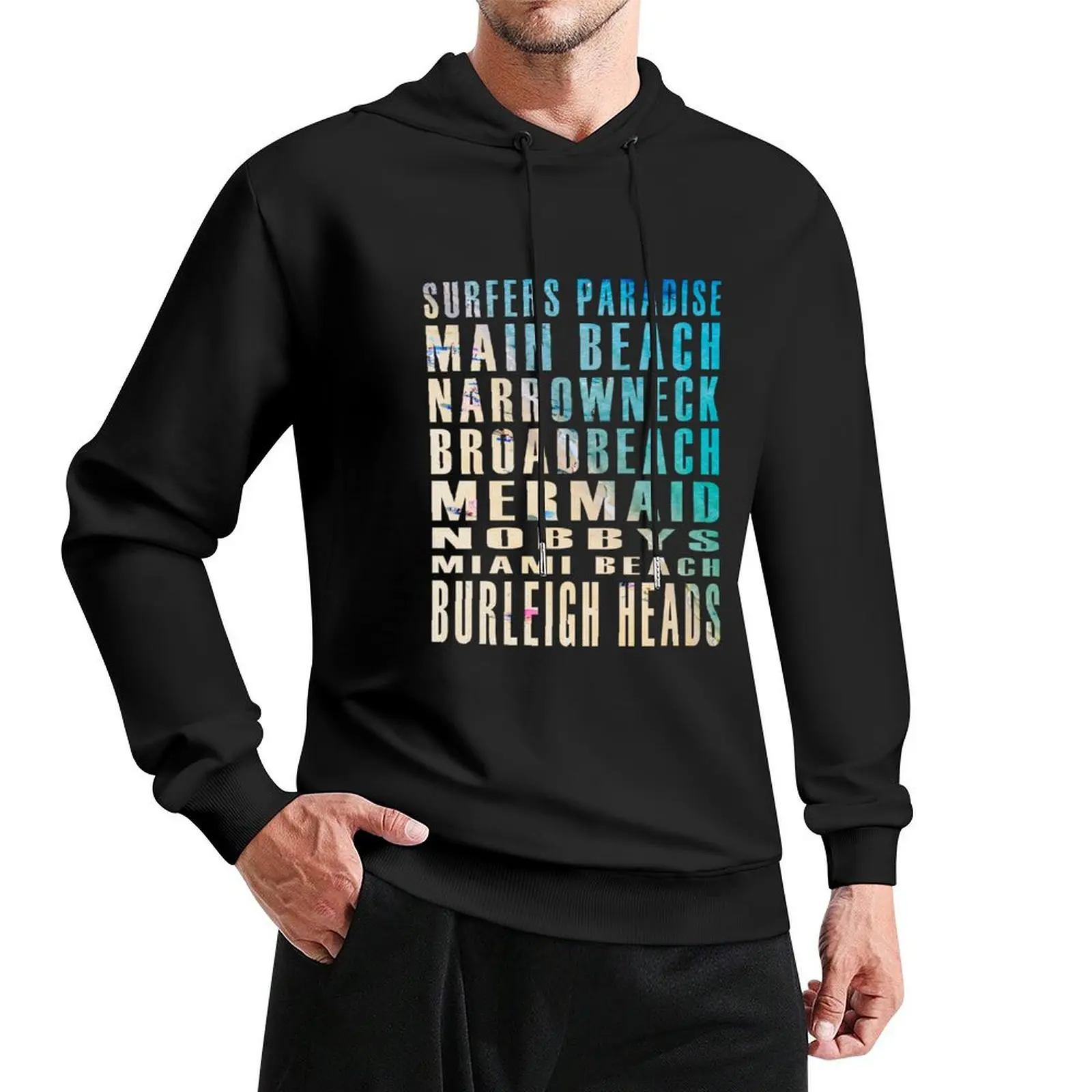 Gold Coast Beaches Surfers Paradise,Main Beach, Narrowneck, Broadbeach, Mermaid, Nobbys,Miami,Burleigh Heads Pullover Hoodie