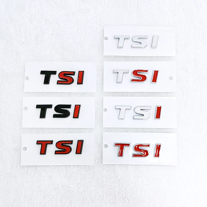 3D ABS Chrome Black Logo TSI Emblem Letters Car Trunk Badge For TSI Sticker Accessories