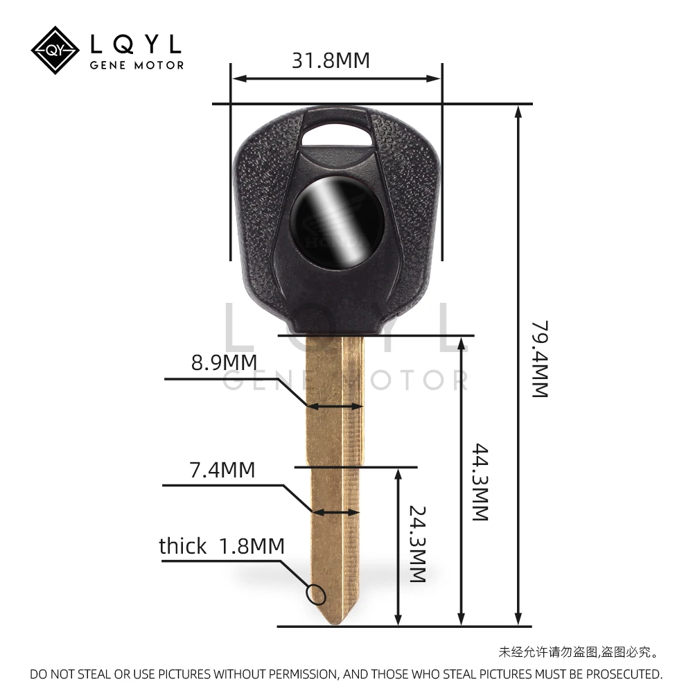 Llave en blanco sin cortar para motocicleta, recambio de 12 piezas para HONDA CB400, VTR250, CB-1, VT250, JADE250, Hornet 250, CBR250, CBR400, MC19, MC22