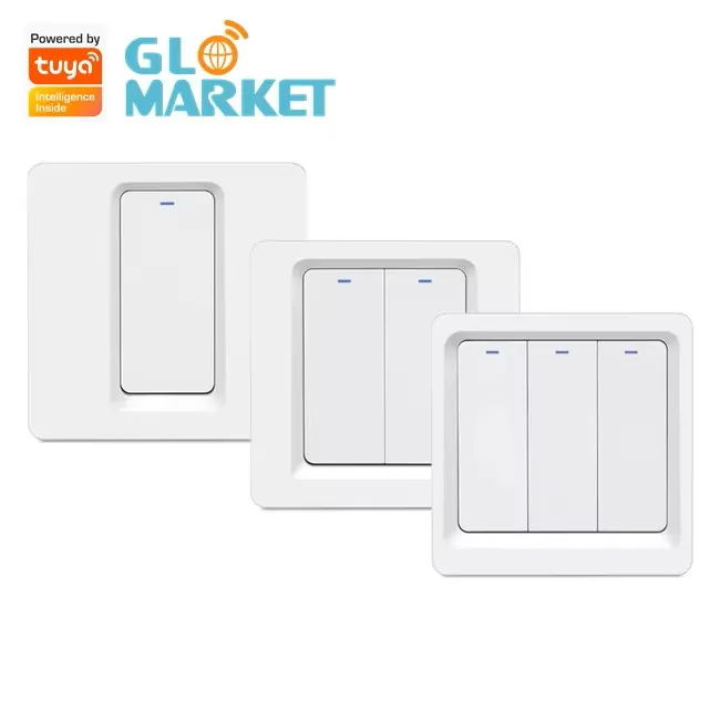 

Glomarket Tuya WiFi Zigbee умный выключатель света кнопочный настенный выключатель 1/2/3 Gang работает с Alexa Google Home