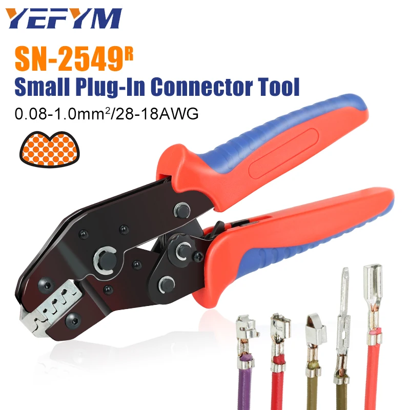 YEFYM SN-2549 AWG28-18 (0.08-1.0mm²) Ratcheting Wire Crimping Tools forPH2.54/Dupont 2.54/2.8/3.0/3.96/4.8/KF2510/JST Terminal