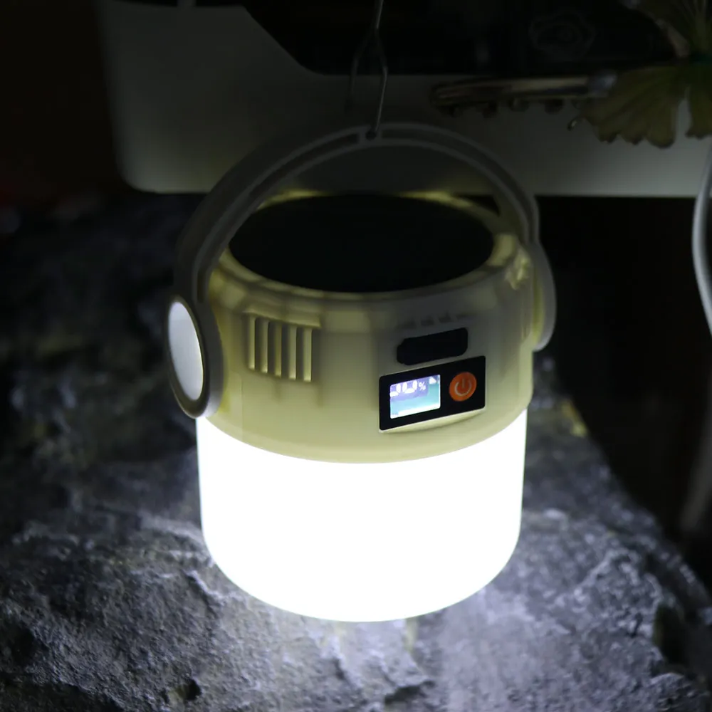 

LED Light Solar Powered Light IP55 Waterproof USB Rechargeable Rechargeable Light Handheld Design Ultra Bright Hanging Lantern